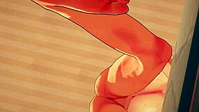 Arima Kana rides cock deep in bed during hot hentai cosplay scene