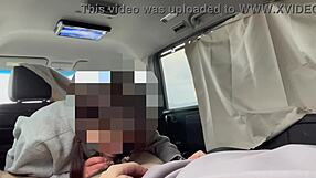 car sex the window is only half closed with a curtain so its completely visible from the outside so exciting looking for people who want to watch including fellatio and cumming inside
