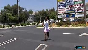 this skinny black ass bitch sucks huge black cock