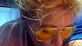 cheating blonde whore sucks cock and takes facial