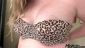 Busty amateur enjoys sucking that big cock