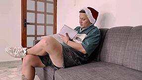 Christmas surprise for a swinger couple first threesome with a hot milf - karen slent