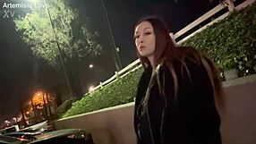 italian hot milf enjoys outdoor smoking solo
