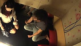Japanese busty schoolgirl enjoys secret massage