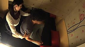 Japanese busty schoolgirl enjoys secret massage