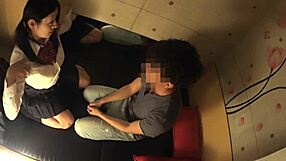 Japanese busty schoolgirl enjoys secret massage