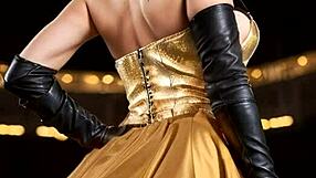 Midlife leather fetish dream with redhead