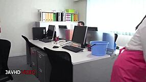 Chihiro Akino Delivers Hardcore Office Blowjob For Creampie
