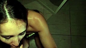 night deep mouth fuck with huge cum in mouth