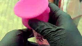 glass dildos and vibrators make wet pussy cum