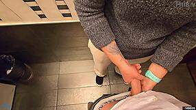 Stranger cum in my panties in restaurant toilet