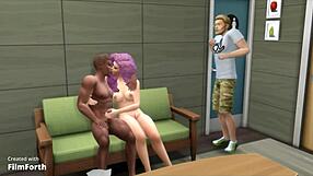Interracial cuckold wife works out at gym