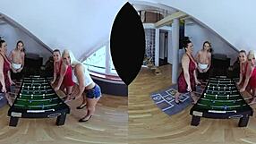 Fivesome with huge tits babes in hardcore action
