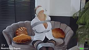 beth secretary in pantyhose gets tape bondage and gagged