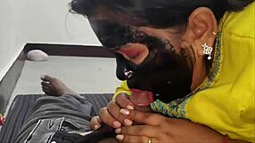 Indian wife fuck after face mask use
