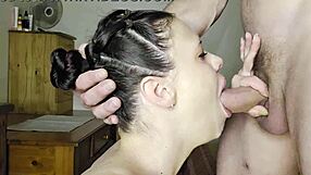 milf brutal deepthroat face fucked and swallows cum