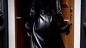 Midlife leather fetish dream with redhead