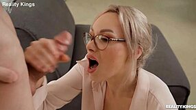 Librarian gives titty fuck in reality scene