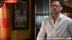 Bareback gay anal on pool table with hunk