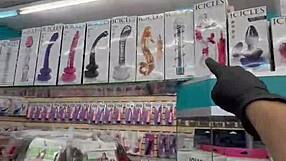 glass dildos and vibrators make wet pussy cum