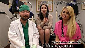 mina moon gets her back blasted with cum after backstage nurse fuck