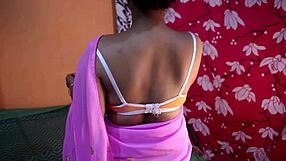 indian desi big ass bhabhi wearing pink saree and blowjob her boyfriend