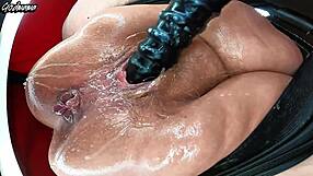 Draining the swamp pussy with huge toys until it squirts