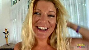 Cumming on her big boobs during fuck