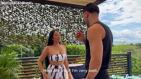 Brunette milf with a round ass mariana sandoval rides a huge cock during an erotic massage