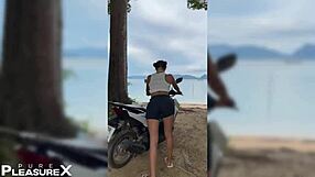Naughty Bike Ride Turns Into Wild Beach Sex