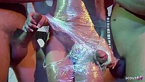 slim blonde mistress girl with small 18+ tits get hard anal and dp fuck at mmf roleplay 3some