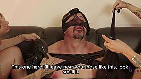 Pt2 Double Domme Smoking Fetish With Dirty Sock Gag And Foot Humiliation
