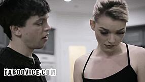 sexy maid seduced by bosss stepson in the kitchen