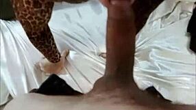 French amateur in red satin bodysuit gives deepthroat rimming in doggystyle pov