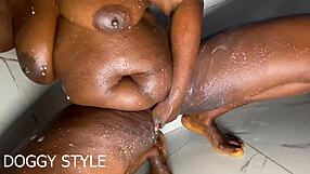 Increadible giant masturbation with cucumber