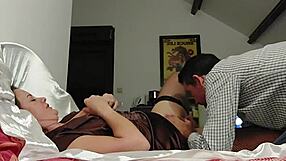 French amateur fucks in satin lingerie