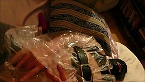 fetish madame birgit in plastic wanking with alan mutual orgasms