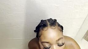 Thick black girl fucked in the shower