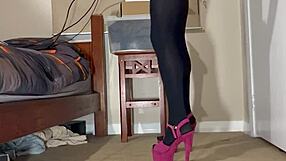 dani turns heads in pink heels