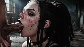 A slutty spider-woman with black dreadlocks and tattoos caught me in her web