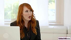 lesbian babe facesitting her assistant at the office
