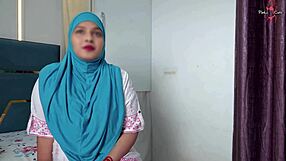 delivery boy visits hijabi woman at home