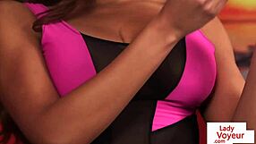 Stunning Big Tit Ebony Teases And Tugs Her Guy