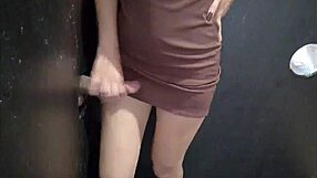 gloryhole wife takes big cock and swallows load