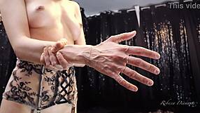 Rebecca diamante shows her hands veins in topless