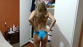i get home and undress while stepson watches and strokes his big cock