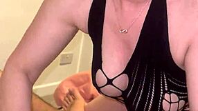 neighbor in sexy dress sucks my big dick