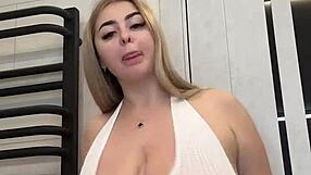 Milf wife with huge halos of real tits wants two cocks licks nipples ready to do it