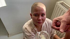 22 Days Worth Of Cum Over Her Shaved Head