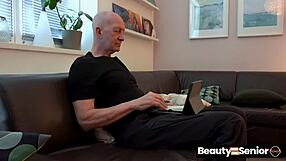 Old bald guy gets fucked hard by vera jarw in close up